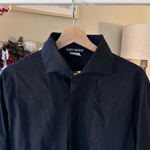 Issey Miyake Men's Elegant Black Dress Shirt Size 5